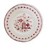 Plat de service rond en cramique blanche et dcor rose, 1940, cranord, manufacture franaise