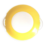 Plat de service rond jaune et blanc porcelaine de limoges Plat de service rond jaune et blanc porcelaine de limoges