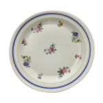 Plat de service rond lourioux fo�cy avec motifs de fleurs.