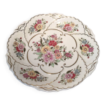 Plat a tarte ou plat decoratif porcelaine a decor floral Plat a tarte ou plat decoratif porcelaine a decor floral