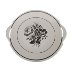 Plat � tarte ou � g�teau 2 anses en fa�ence ancienne d�cor roses grises