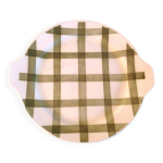 Plat  tarte moulin des loups modele nappe vert / annes 50 - 60