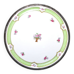 Plat � tarte en porcelaine de limoges cerclage en argent minerve sign� haviland