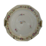 Plat à tarte en porcelaine de limoges unique décor floral roses Plat à tarte en porcelaine de limoges unique décor floral roses
