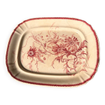 Plat terre de fer rose 19 sicle