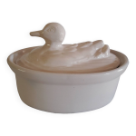 Plat terrine cramique vintage motif canard