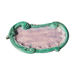 Plat turquoise et violet voquant une huitre - art nouveau - fin 19me