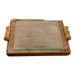 Plateau en bois et bambou vitr