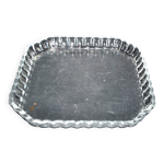 Plateau carr ancien en verre moul - service  liqueur ou  fruit 21. 5cm