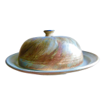 Plateau et cloche a fromage en grs vintage maill signature a identifier