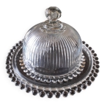Plateau et cloche en verre