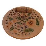 Plateau a fromages faience vallauris signe l. b.