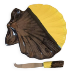 Plateau  fromage jaune et noir luc vallauris vintage