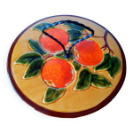 Plateau à fromage vallauris thème oranges année 1970 Plateau à fromage vallauris thème oranges année 1970