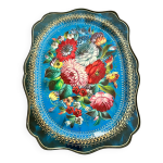 Plateau m�tal russe peint � la main