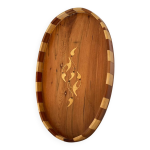 Plateau oriental fait main en bois de thuya - marqueterie vintage Plateau oriental fait main en bois de thuya - marqueterie vintage