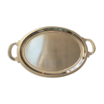 Plateau ovale avec anses inox Plateau ovale avec anses inox