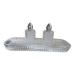 Plateau avec salire poivrire cristal