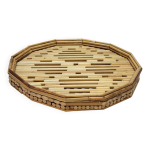Plateau de service rotin paille bambou français vintage années 70 Plateau de service rotin paille bambou français vintage années 70