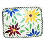 Plateau sous - plat en cramique vintage de saint - clment - fleuri 1960 - 1970
