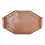 Plateau en verre rose style rosaline art dco