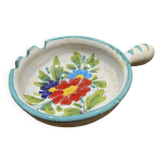 Polon cendrier en cramique motifs fleurs vintage
