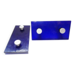 Poignes de porte vintage verre massif bleu cobalt 1960
