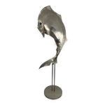 Poisson en acier inoxydable, objet lumineux de reinhard stube