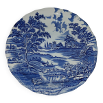 Porcelaine de lunville - assiette de service 28 cm paysage bleu