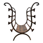 Porte - b�ches en fer forg� noir vintage / ann�es 1960