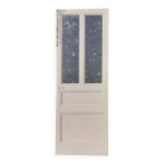 Porte communication 1 vitre translucide h233, 5xl84, 5cm ancienne xx