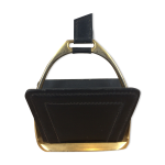 Porte lettres longchamp en cuir noir et mtal dor, annes 50