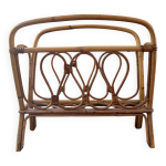 Porte magazine en rotin vintage