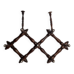 Porte - manteaux en bois extensible ancien, napolon iii, 9 patres