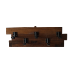 Porte manteau mural ancien parquet chêne avec 5 patères métal noir vintage Porte manteau mural ancien parquet chêne avec 5 patères métal noir vintage