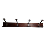 Porte - manteau mural en bois et métal, 4 patères, style industriel, 100 cm Porte - manteau mural en bois et métal, 4 patères, style industriel, 100 cm
