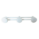 Porte manteau mural en mtal laqu blanc, 3 patres, annes 70 80