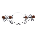 Porte - manteau mural vintage avec 4 crochets, miroir rond et cadre en fer forg� noir, meuble d'entr�e ...