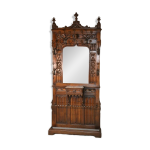 Porte manteau en noyer de style néo - gothique Porte manteau en noyer de style néo - gothique