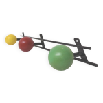 Porte - manteaux patres boules bois vert rouge jaune annes 50