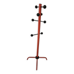 Porte - manteaux sur pieds noir et rouge italie 1980 style design italien space age moderniste
