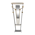 Porte manteau vestiaire annees 70 forme trapeze avec pateres rondes chrome
