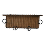 Porte - manteau vestiaire mtal fer forg osier rotin fabrication artisanale meuble mural rangement