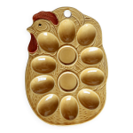 Porte - oeufs vintage en faence - forme de poule