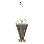 Porte - parapluies du milieu du sicle en laiton et mtal perfor, annes 1950