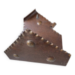 Porte - revues ou porte - courriers mural vintage des ann�es 1960 en m�tal marron