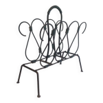 Porte - revues en cuir et m�tal laqu� noir attribu� � jacques adnet