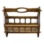 Porte revue porte document en bois massif chne fonc satin 45cm