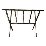 Porte revues en laiton dor bambou style jacques adnet design 1960
