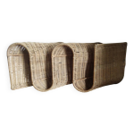 Porte revue mural vintage rotin osier